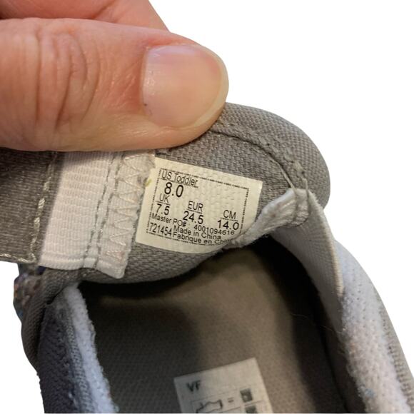 Vans Silver Sequin Velcro Slip Ons - Picture 9 of 10